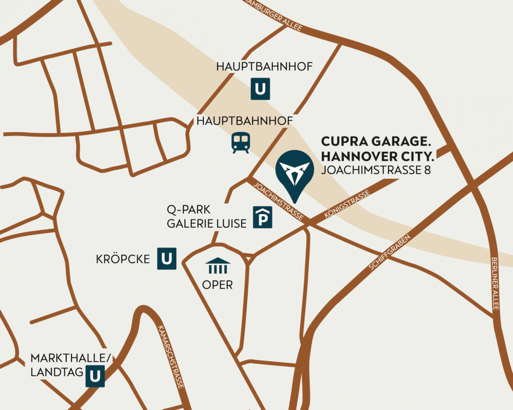 Anfahrt CUPRA GARAGE Hannover City